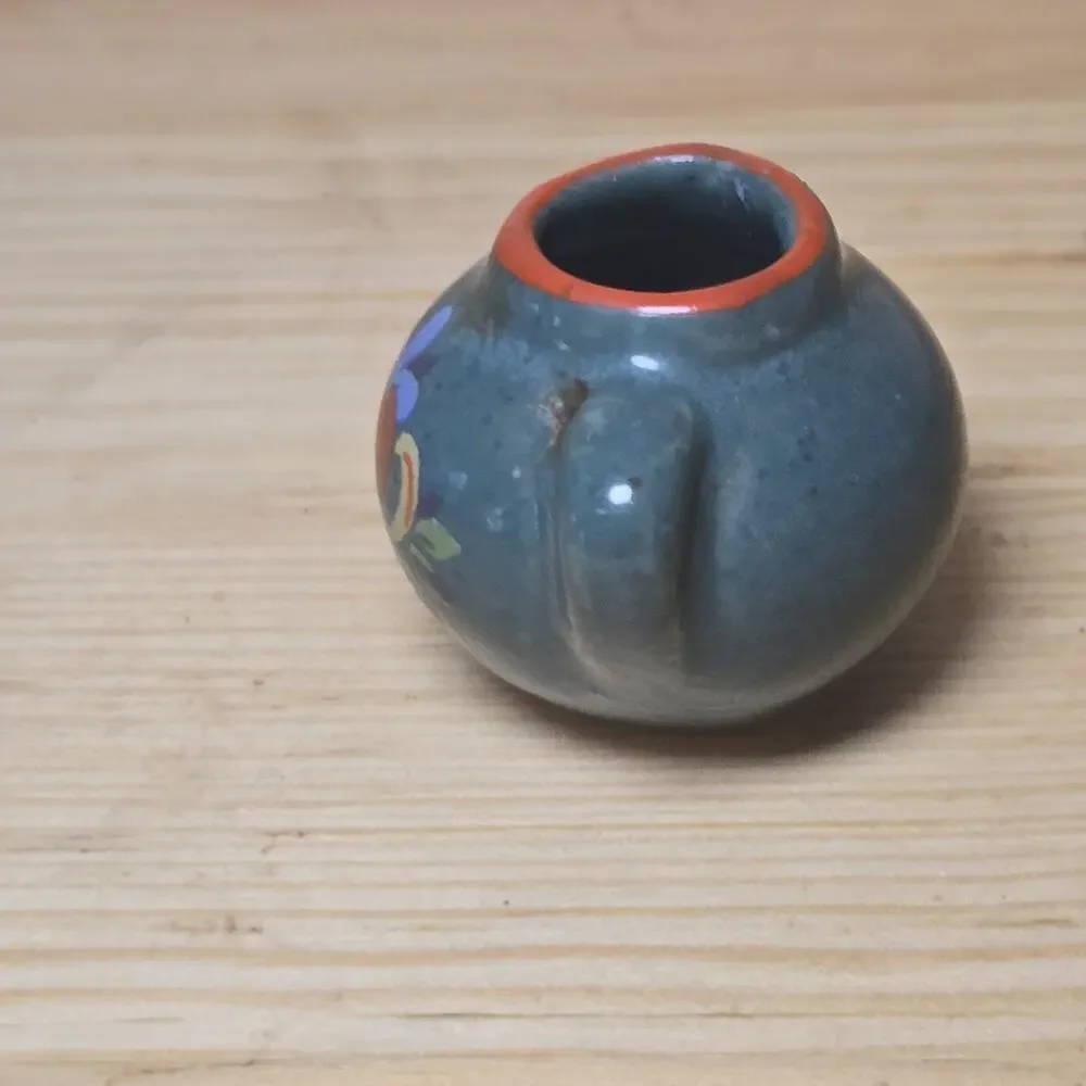 Vintage Miniature Dollhouse Clay‎ Hand Painted West Germany Pot Pitcher Vase